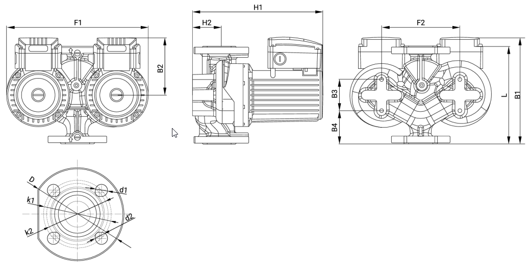 Сдвоенный циркуляционный насос Wellmix WRS D 50-120SF (3скорости,220V)