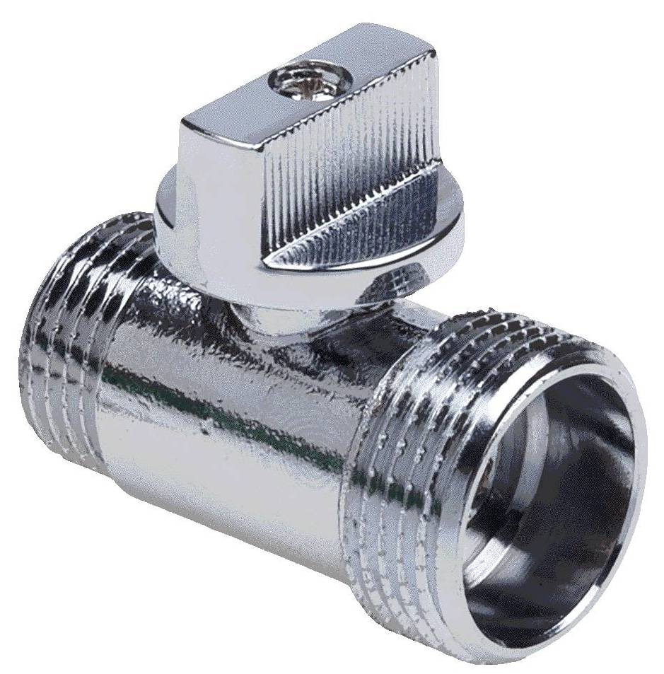 Кран шаровой "мини" хром MM 1/2"-3/4" m Cr переходной