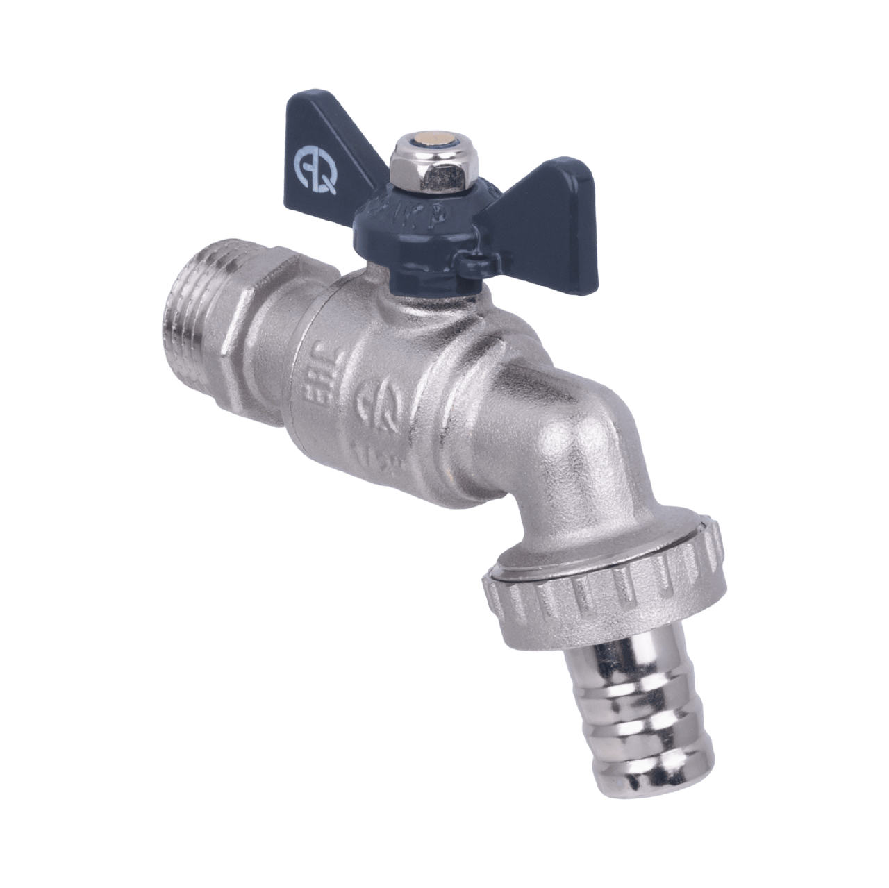 Кран шаровой водоразборный под шланг 1/2" W h B бабочка