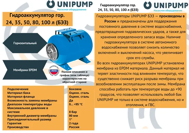 Гидроаккумулятор горизонтальный ГГ 24М (БЭЗ)