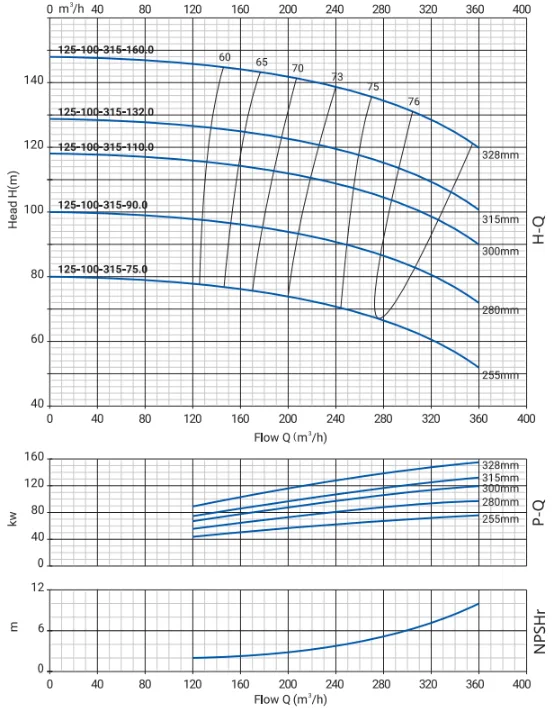 Моноблочный насос NBW 125-100-315-75.0/2-380-G-BQQE