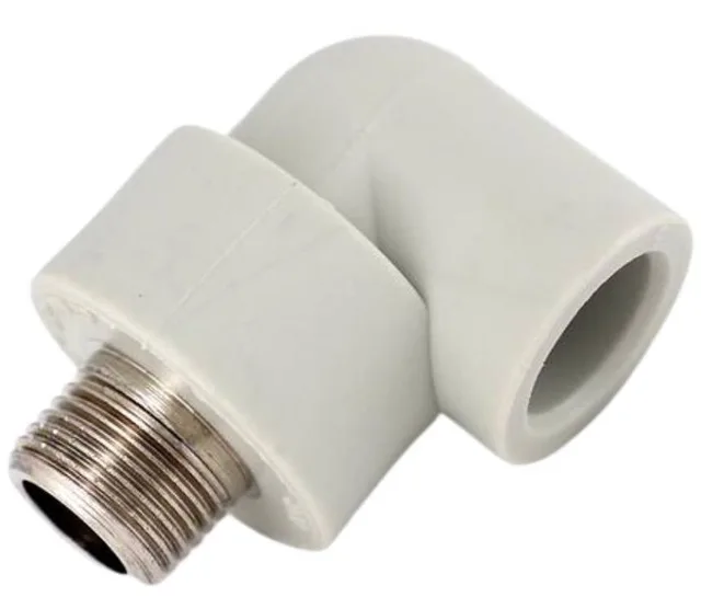 Колено 90° комбинированное с наружной резьбой 20х1/2" (Серый)