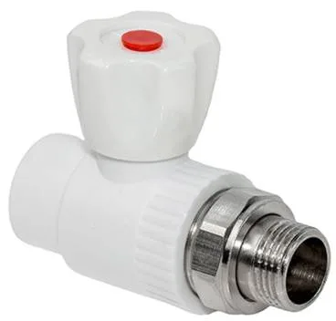 Шаровый кран радиаторный прямой 25х3/4" НР (белый)