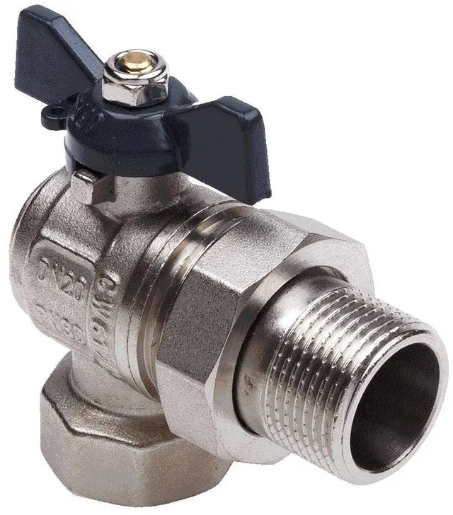 Кран шаровой со сгоном угловой вн-нар 1/2" LU B бабочка (100/10)
