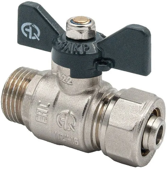 Кран шаровой для МП труб M3/4"x20 B бабочка