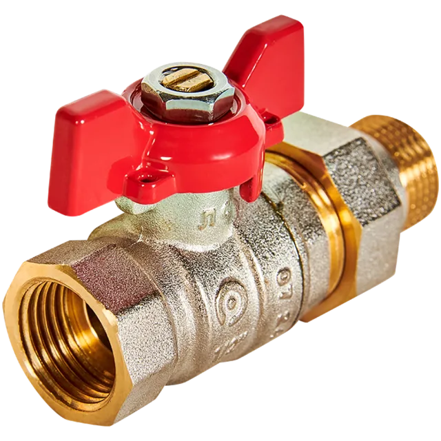 RBV-0005-2510215 ROMMER Кран шаровой с американкой, ВР/НР, ручка бабочка 1/2