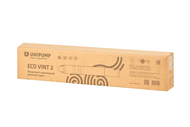 Винтовой скважинный насос 3"  ECO VINT 3 (750 Вт, кабель-30м) UNIPUMP