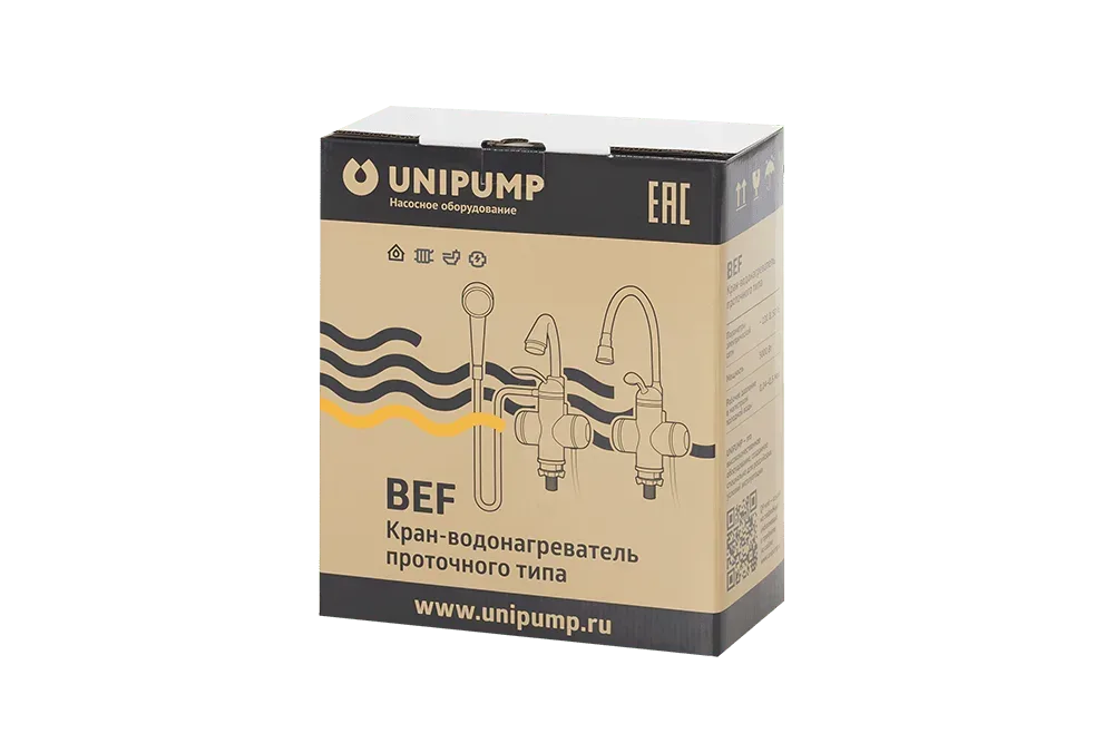 Кран-водонагреватель проточного типа BEF-001-02 с дисплеем и гибким изливом