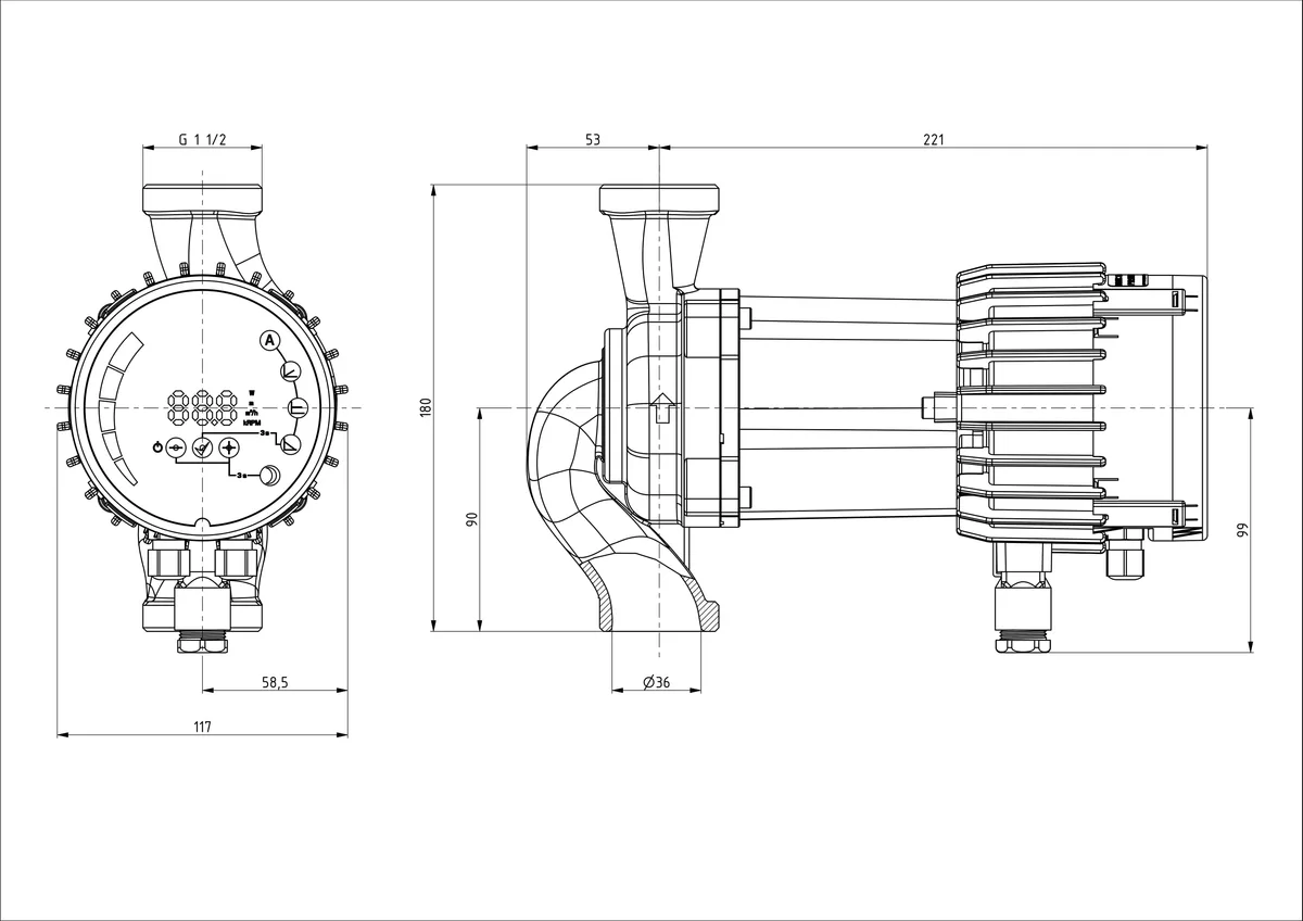 Размеры: Циркуляционный насос NMT SMART C 25-100