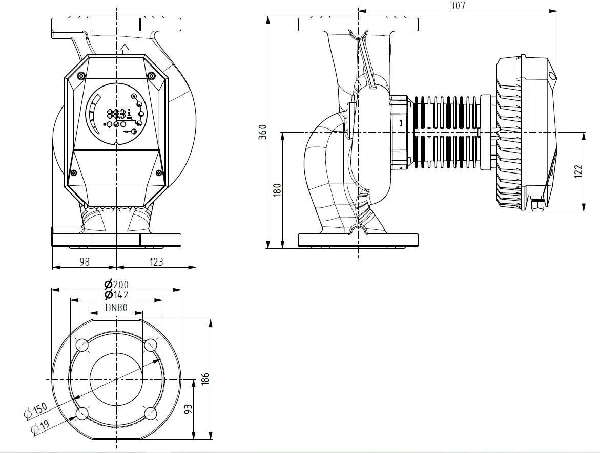 Размеры: NMT SAN MAX II U 80/40 F360 PN6