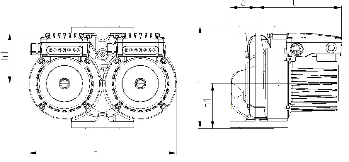 Размеры: Циркуляционный насос GHNDbasic II 65-70 F IMP PUMPS