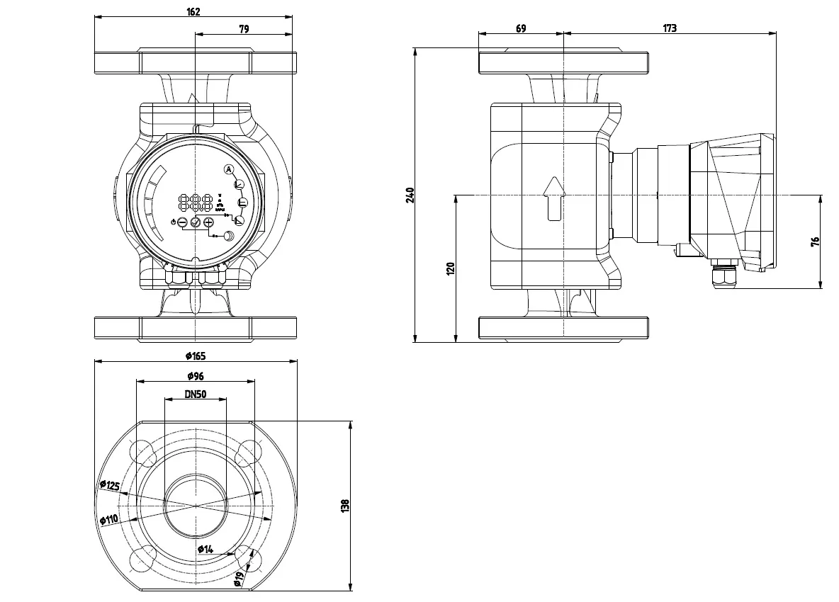 Размеры: NMT SMART II 50/80-F240