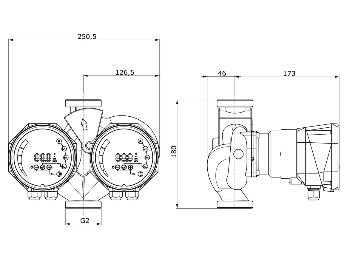 Размеры: NMTD SMART II C 32/100-180