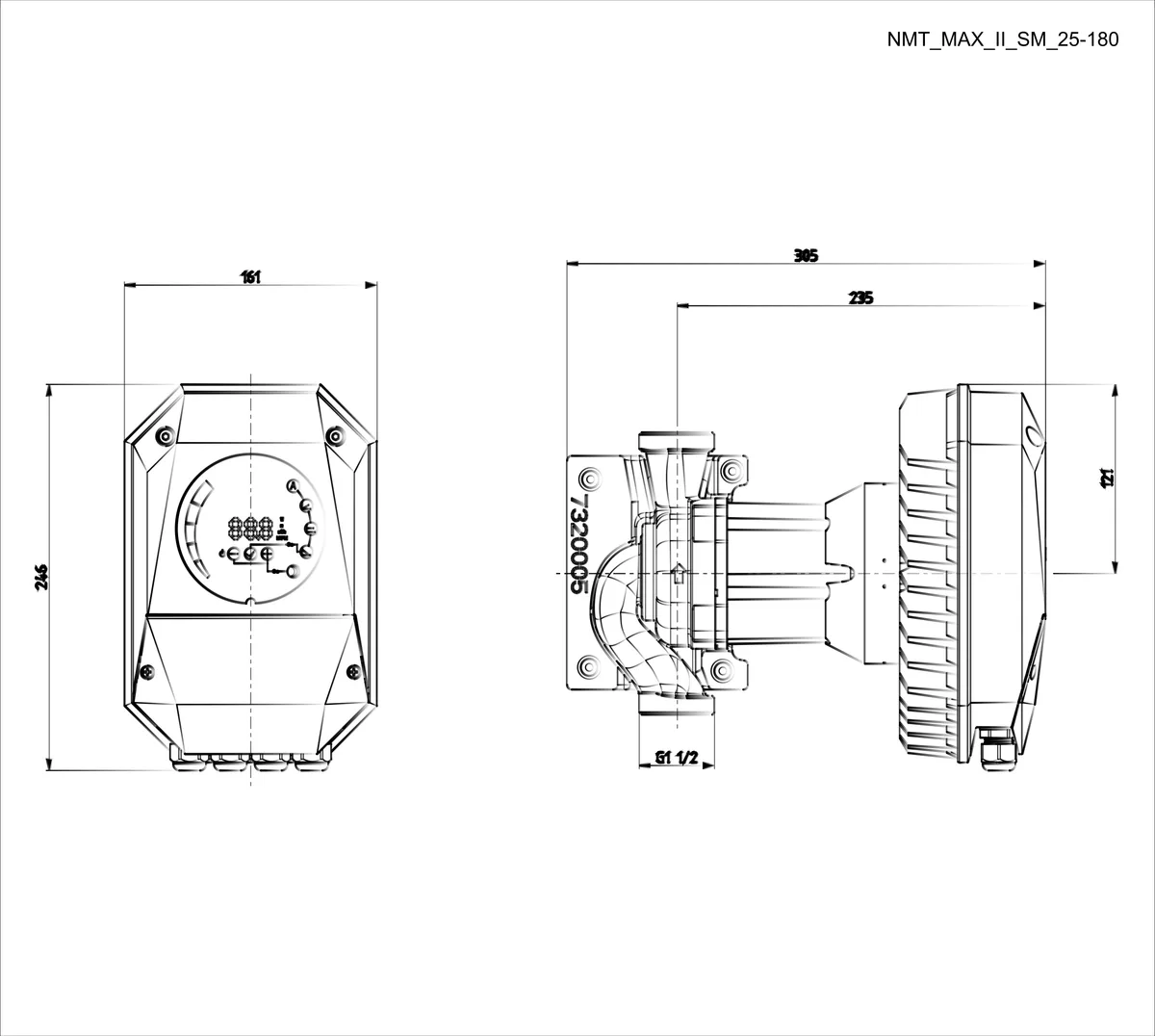 Размеры: NMT MAX II SM C 25/120-180