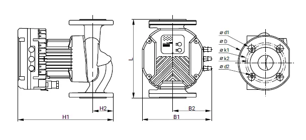 Размеры: Циркуляционный насос WRE 40-120F 250
