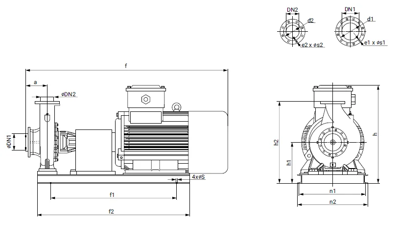 Размеры: Консольный насос Wellmix NKW 65-50-200-9,2/2-380-G-BQQE