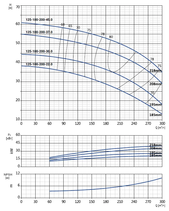 Размеры: Консольный насос Wellmix NKW 125-100-200-45/2-380-G-BQQE