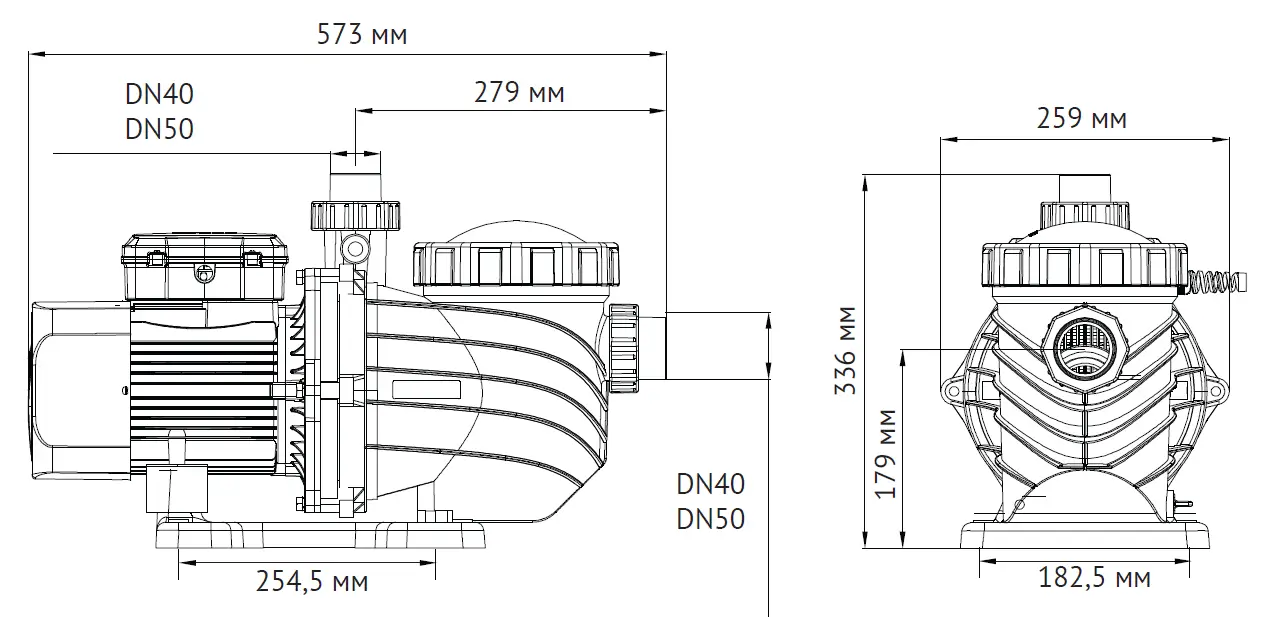 Размеры: Насос для бассейна JET POOL SPP 1800