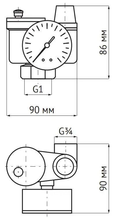 Группа безопасности котла 1" - 3/4" КОМПАКТ UNIPUMP