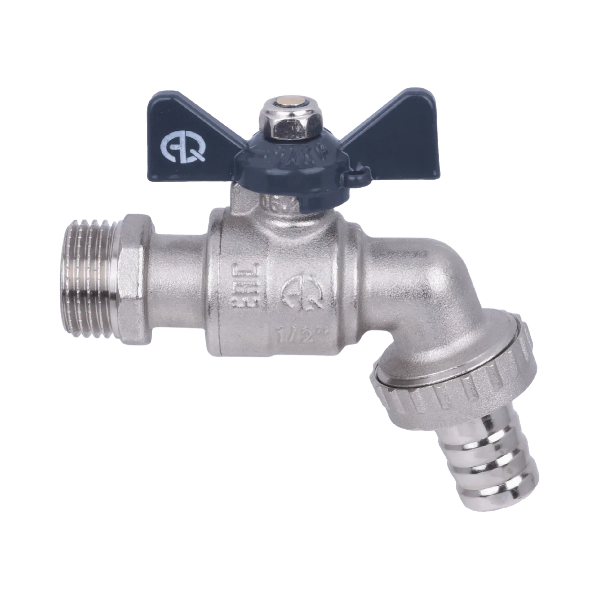 Кран шаровой водоразборный под шланг 1/2" W h B бабочка