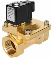 Клапан соленоидный (электромагнитный), непрямого (пилотного) действия, НЗ, 24В, G1 1/2, EPDM