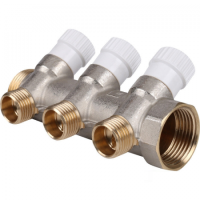 Коллектор резьбовой с вентилями  FM 3/4",1/2"x3