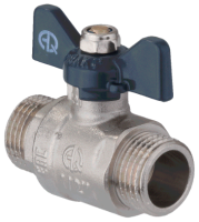 Кран шаровой 3/4 B штуцер-штуцер бабочка (100/10)