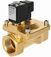 Клапан соленоидный (электромагнитный), непрямого (пилотного) действия, НЗ, 220В, G1 1/2, EPDM