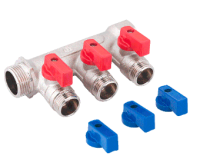 Коллектор универсальный для МП труб с шар. кранами и евроконусом FM 3/4", 16x3