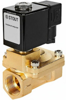 Клапан соленоидный (электромагнитный), непрямого (пилотного) действия, НЗ, 24В, G1/2, EPDM