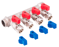 Коллектор универсальный для МП труб с шар. кранами и евроконусом FM 3/4", 16x4 Коллектор универсальный для МП труб с шар. кранами и евроконусом FM 3/4", 16x4