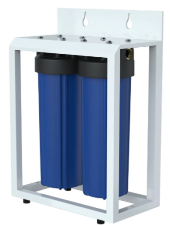 Двойной магистральный фильтр FH20 Big Blue DUO 1" UN  + ключ + подставка (Синий)