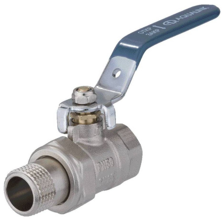 Кран шаровой со сгоном прямой 1 U гайка-штуцер ручка (30/5)