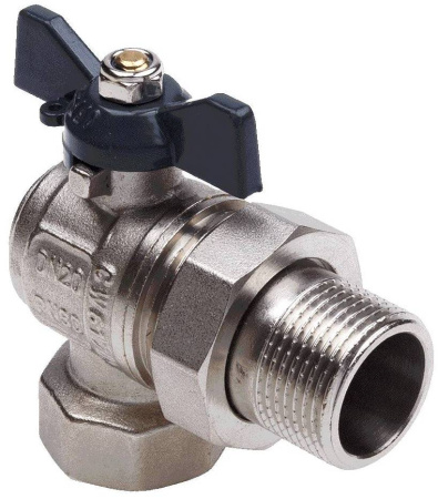 Кран шаровой со сгоном угловой вн-нар 1/2" LU B бабочка (100/10)