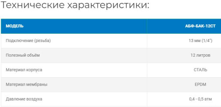 Бак  накопительный АБФ-БАК-12СТ,  МЕТАЛЛИЧЕСКИЙ для систем обратного осмоса 12 литров.