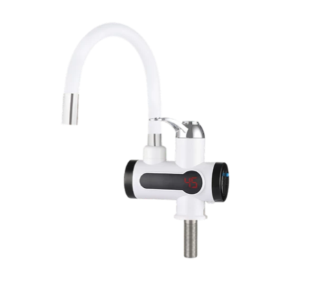 Кран-водонагреватель проточного типа BEF-008AF с дисплеем и гибким изливом (силикон)