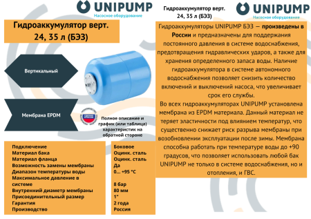 Гидроаккумулятор подвесной ГП 35 (БЭЗ)