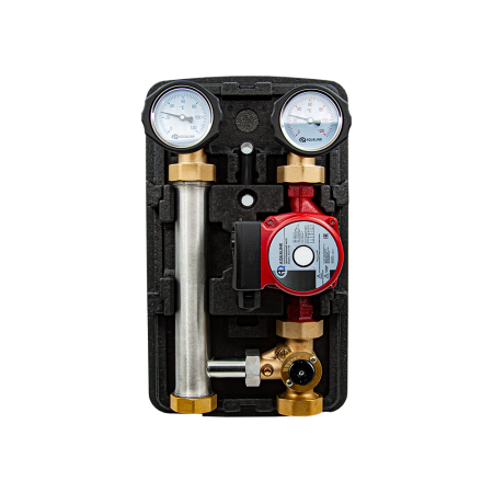 Насосная группа быстрого монтажа с универсальным трёхходовым термостатическим клапаном 1 1/2" в теплоизоляции (циркуляционный насос в комплект не входит)