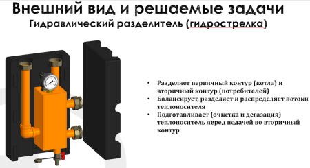 Гидравлический разделитель стальной (гидрострелка) 1 1/2" в теплоизоляции